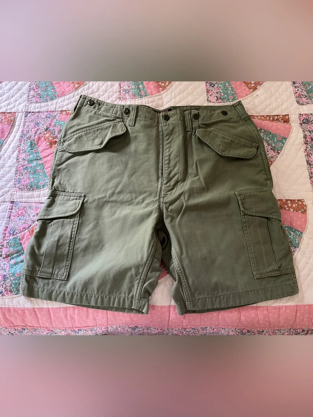 Filson Olive Green Utility Cargo Shorts